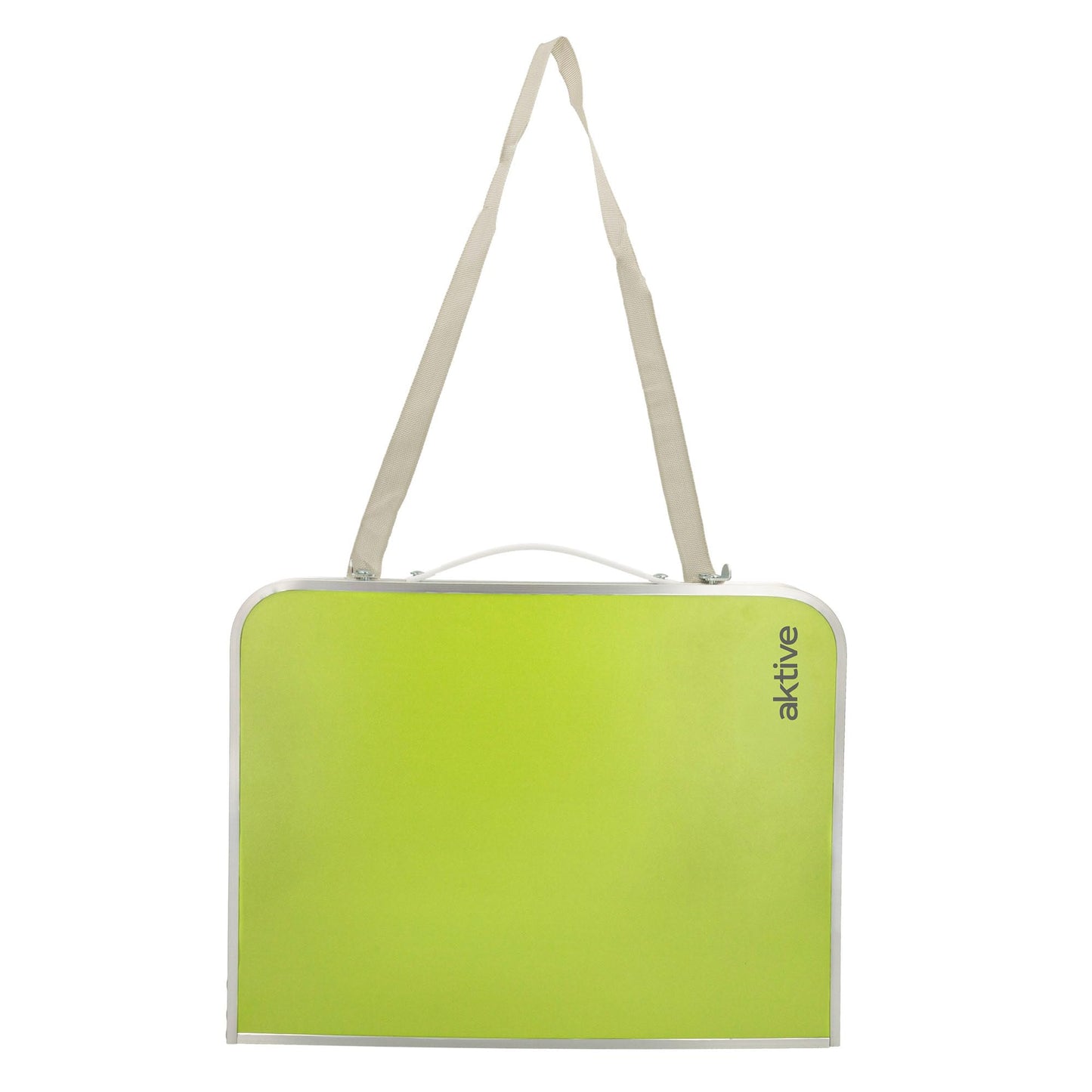 AKTIVE Mesa playa plegable, Mesa baja playa, 60x40x25 cm, color verde, estructura de metal, tablero de madera, mesa plegable camping pequeña, cierre de seguridad (52811)