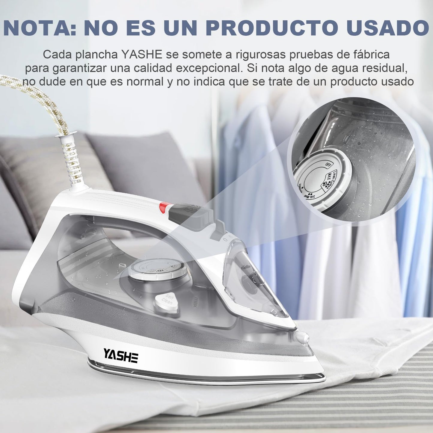Plancha Vapor de 2300 W con Suela Antiadherente de Calentamiento Rápido, Depósito de Agua de 300ml, Vapor Continuo 25 g/min, Golpe de Vapor 150 g/min, Autolimpieza, Antical y Antigoteo Plancha de Ropa