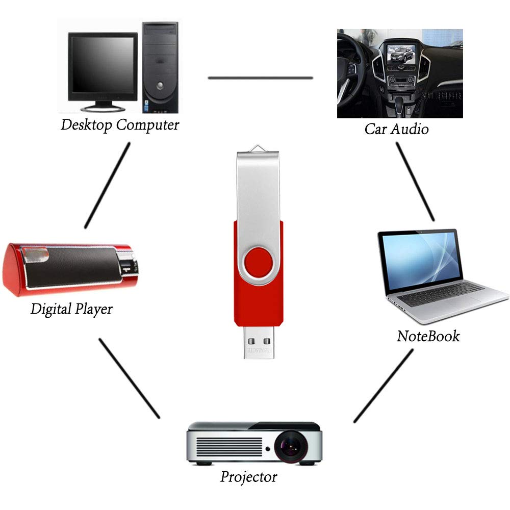 10 Piezas Pendrives 1 GB Económico Pen Drive Rojo Giratorio Memoria USB 2.0 1GB Regalo Portátil Flash Drives Almacenamiento con 10 Unidades Cordones para Música Fotos Vídeo Películas MP3 by FEBNISCTE