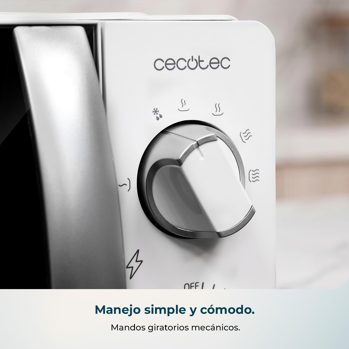Cecotec Microondas 20L Proclean 2010 Wave. 700 W de Potencia, 20L de Capacidad, Tecnología 3DWave, Modo Descongelación, 6 Niveles de Potencia, Temporizador 30 mins, Diseño Compacto