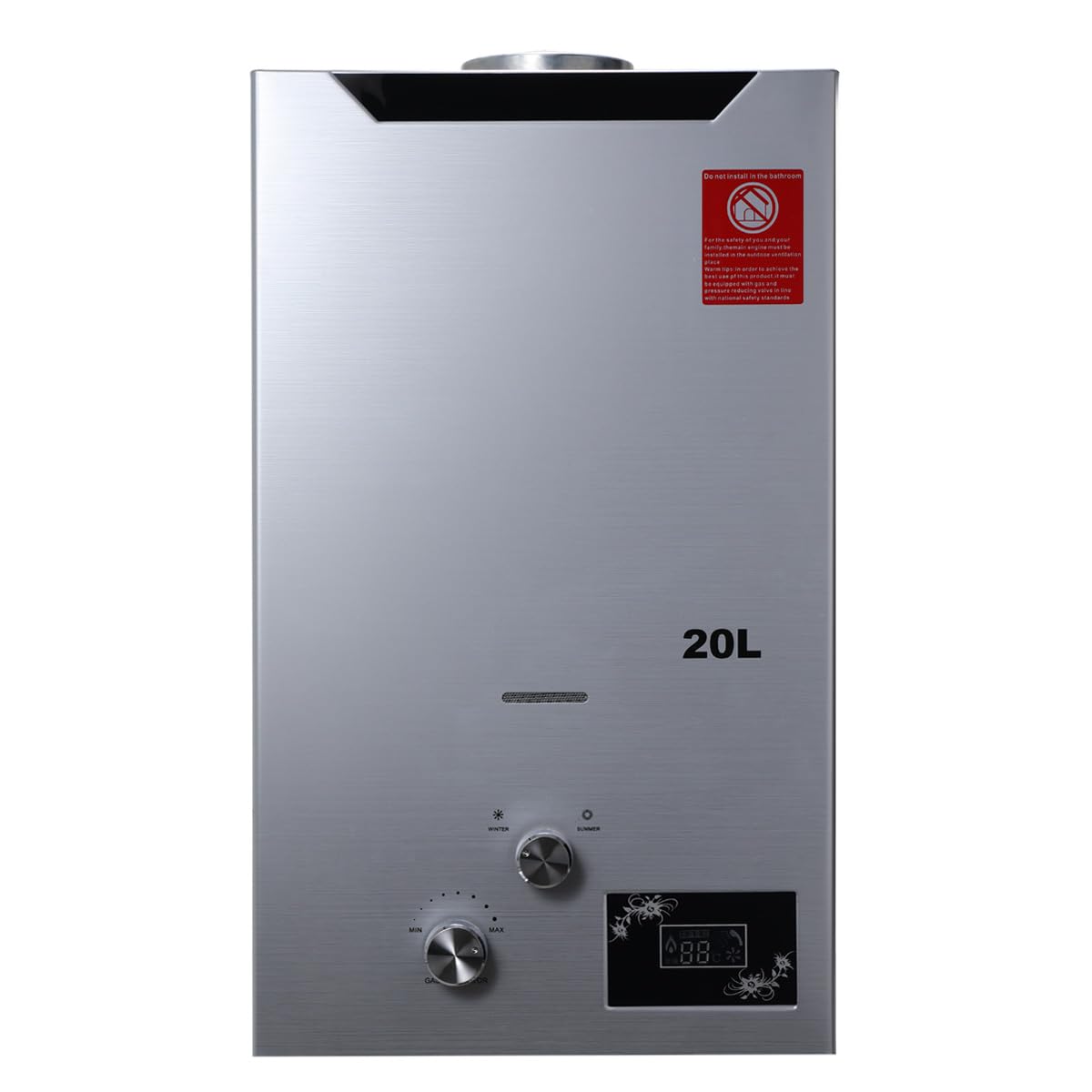 CDZHLTG Calentador de Agua de Gas GLP Propano, 20L 40KW Calentador de Agua de Gas con Cabezal de Ducha, Calentador de agua Propano Sin Tanque para El Hogar para Hogares, Apartamentos