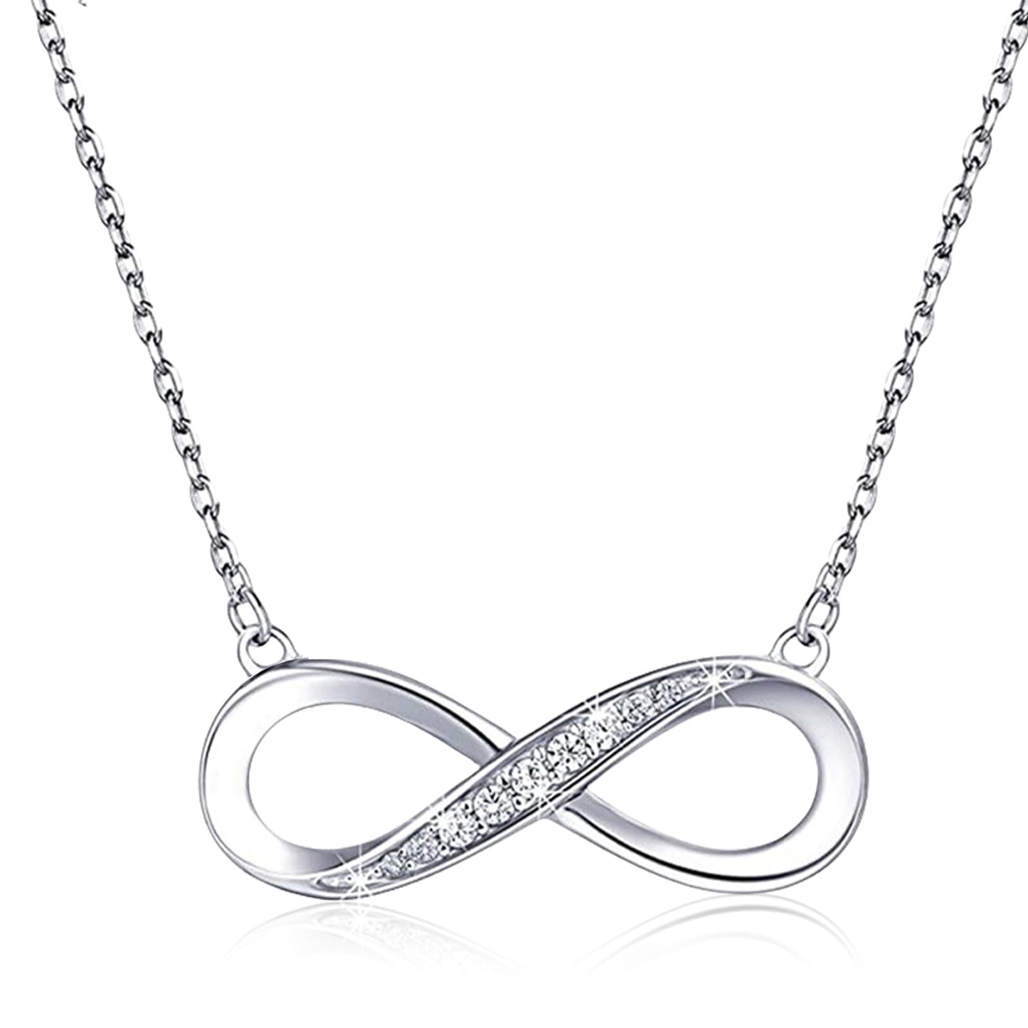 Aucuu Collar Mujer, Collar con Símbolo de Infinito Clásico, Acero Inoxidable, Regalo para Día de La Madre/Cumpleaños