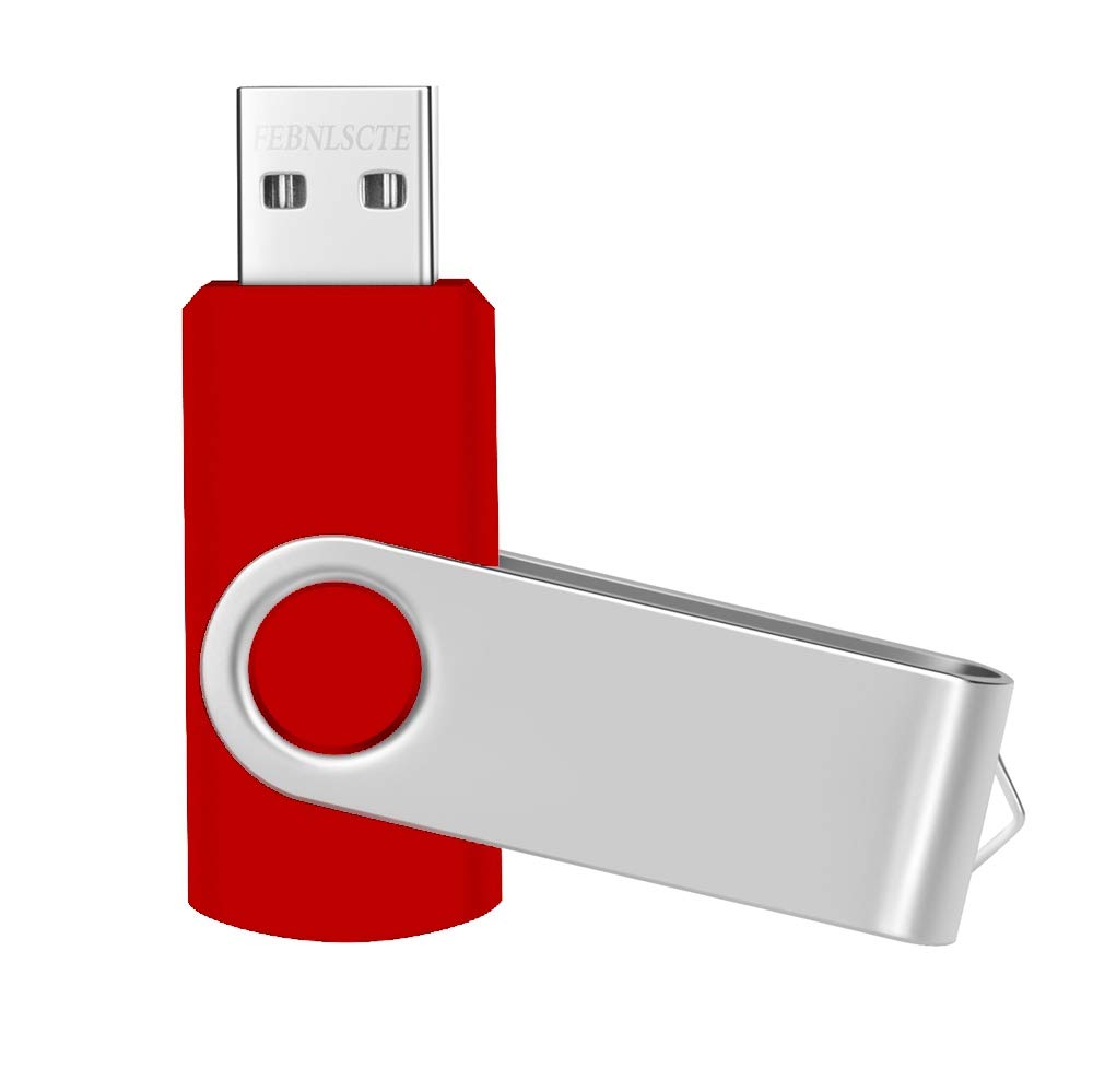 10 Piezas Pendrives 1 GB Económico Pen Drive Rojo Giratorio Memoria USB 2.0 1GB Regalo Portátil Flash Drives Almacenamiento con 10 Unidades Cordones para Música Fotos Vídeo Películas MP3 by FEBNISCTE