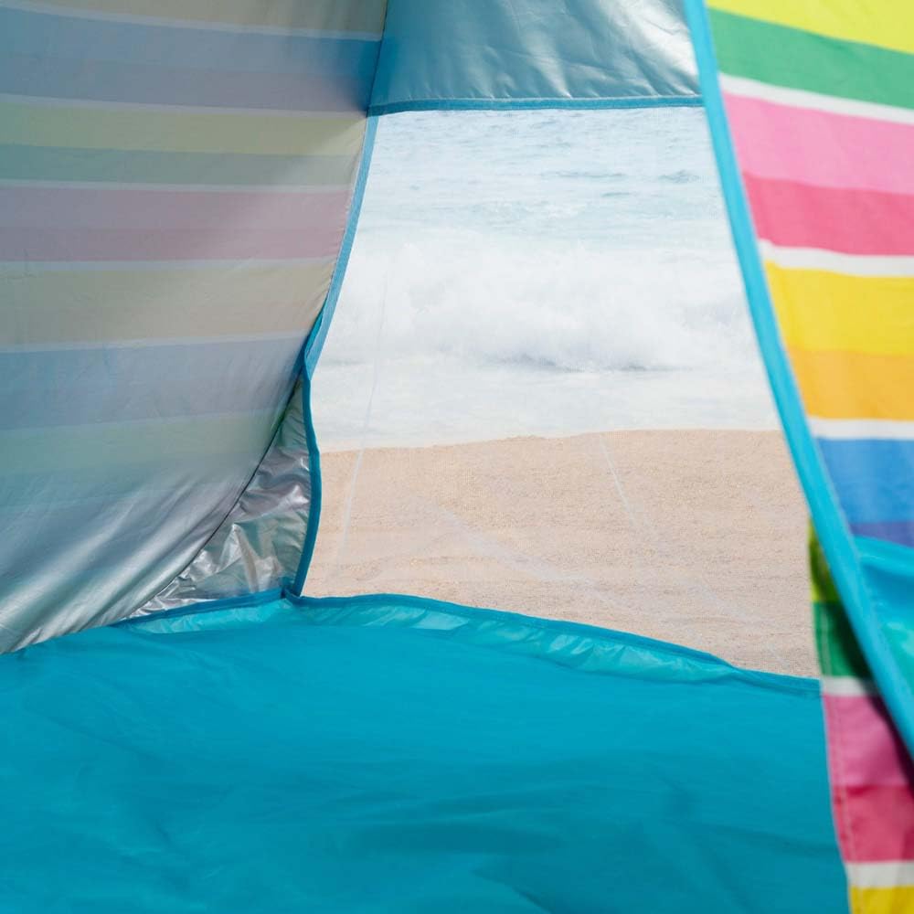AKTIVE Tienda Playa, Pop up, 140 x 160 x 110 cm, 2 Personas, Protección UV50, Mosquitera Trasera, Columna Agua 300 mm, Poliéster, Bolsa de Transporte, Carpas Plegables (62378)