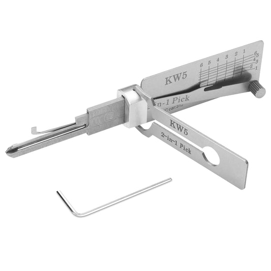 Kw5 - Decodificador de cerraduras y llaves maestras de hierro, herramienta de cerrajería profesional y lector de llaves de coche 2 en 1