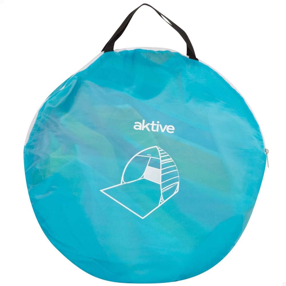 AKTIVE Tienda Playa, Pop up, 140 x 160 x 110 cm, 2 Personas, Protección UV50, Mosquitera Trasera, Columna Agua 300 mm, Poliéster, Bolsa de Transporte, Carpas Plegables (62378)