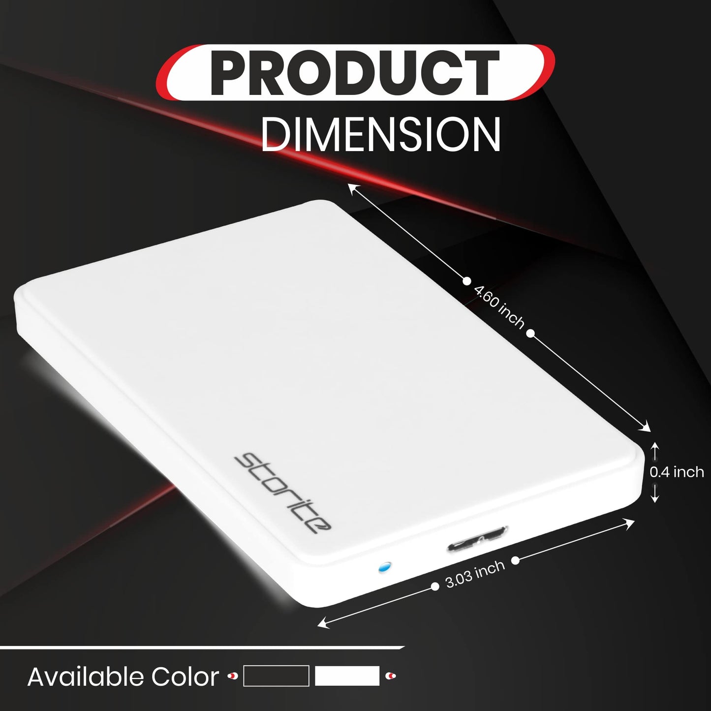 Storite Unidad de Juegos Portátil USB 3.0 para Almacenar, Disco Duro Externo Compatible Con Xbox, PS3, PS4, PC, Android, Mac, Windows, TV - 500 GB