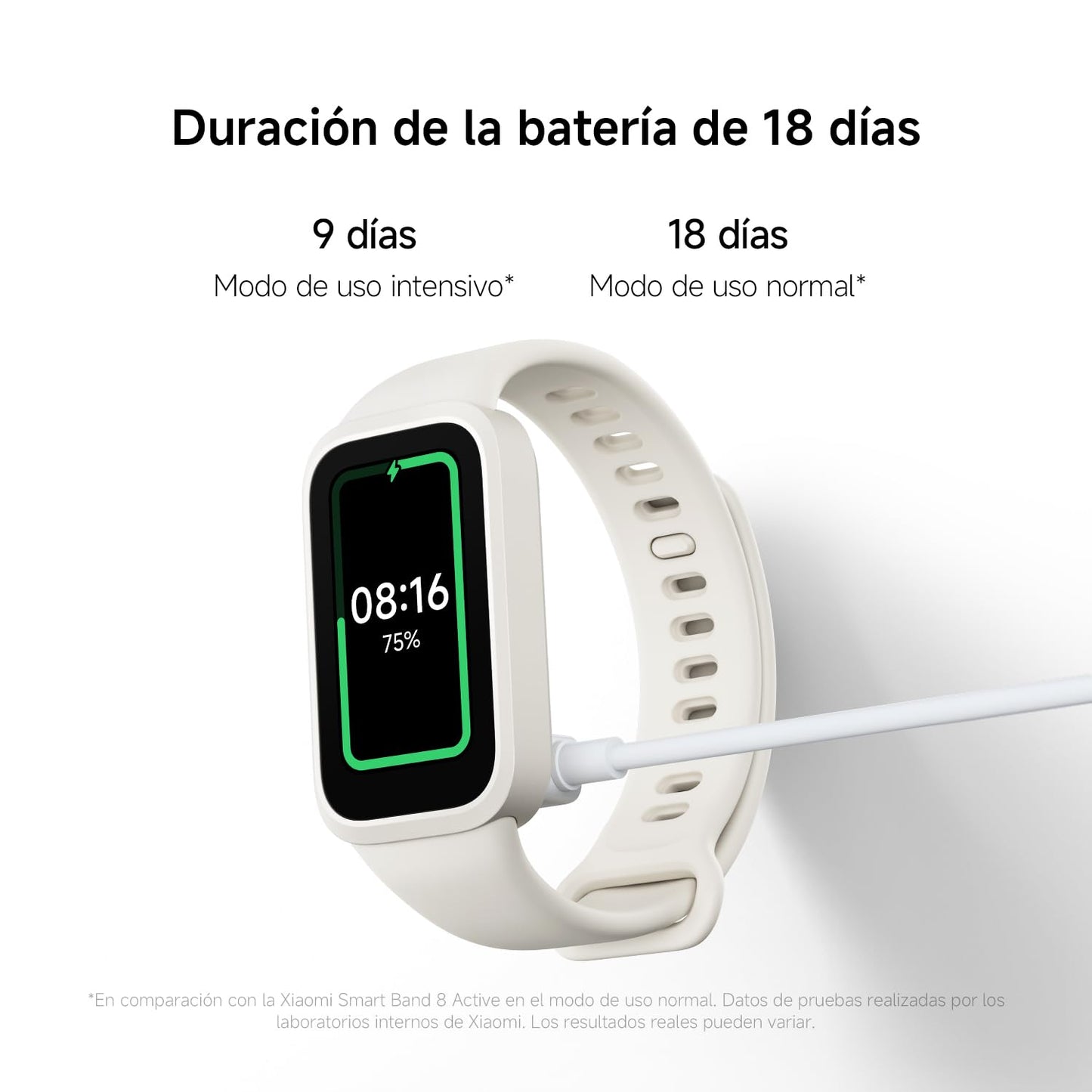 XIAOMI Smart Band 9 Active - Pulsera de Actividad, autonomía de hasta 18 días, Pantalla TFT de 1,47" con tasa de refresco de 60 Hz, 5ATM, App Mi Fitness, Negro (Versión ES)