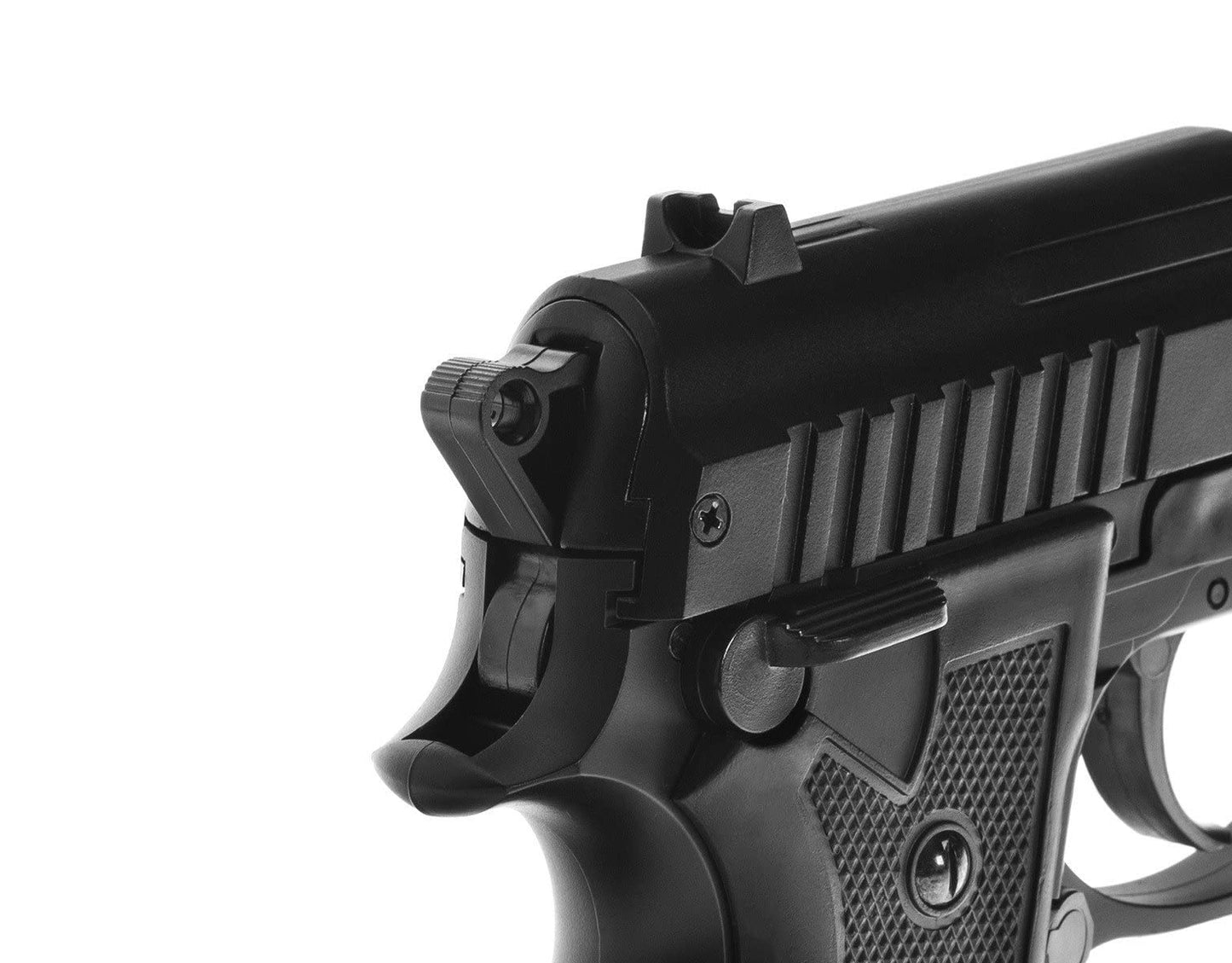 Pistola Airsoft- Cybergun Negro PT92-Modelo Resorte -Color: Negro-Culata de Metal-Potencia 0,5 Joule