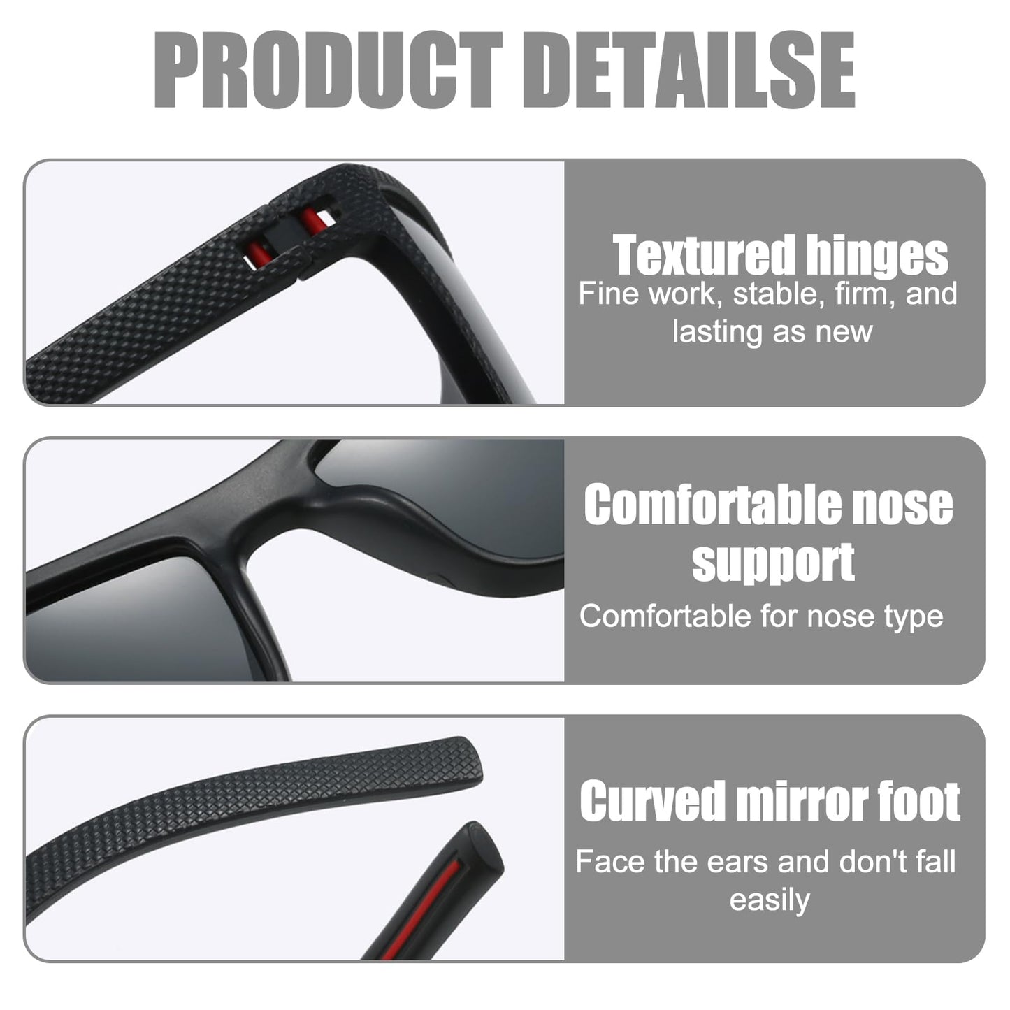 ZXTGBQ 3 Pares Gafas de Sol Polarizadas Hombre Mujer, Gafas de Sol Hombre Polarizadas, Protecci贸n UV Lentes de sol para hombre Conducir Running Pesca Viajes