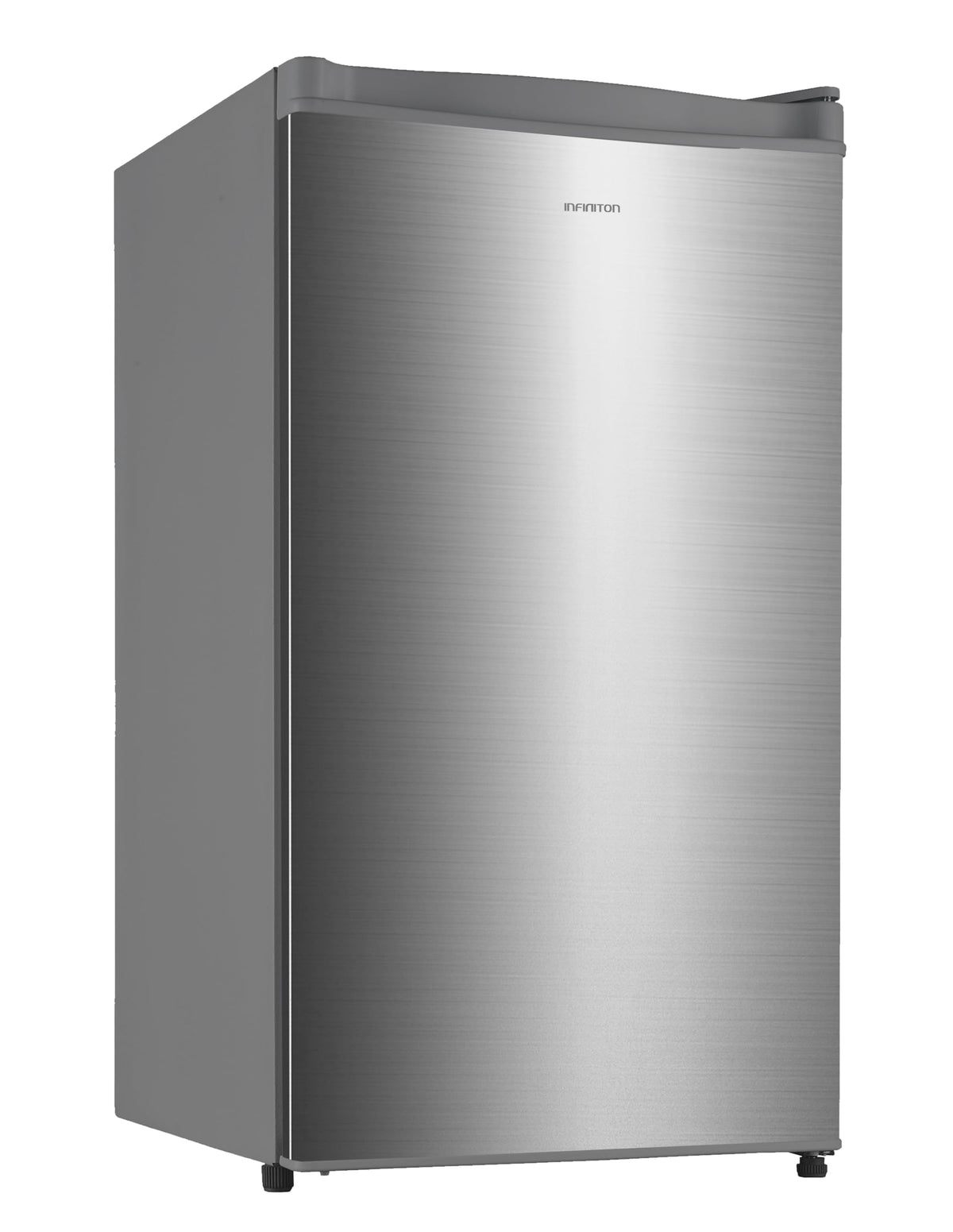 INFINITON | FG-A84I - Frigorifico una puerta | Color Inox | Alto 85cm | Capacidad 92 Litros | Temperatura regulable | Luz LED | Clase E