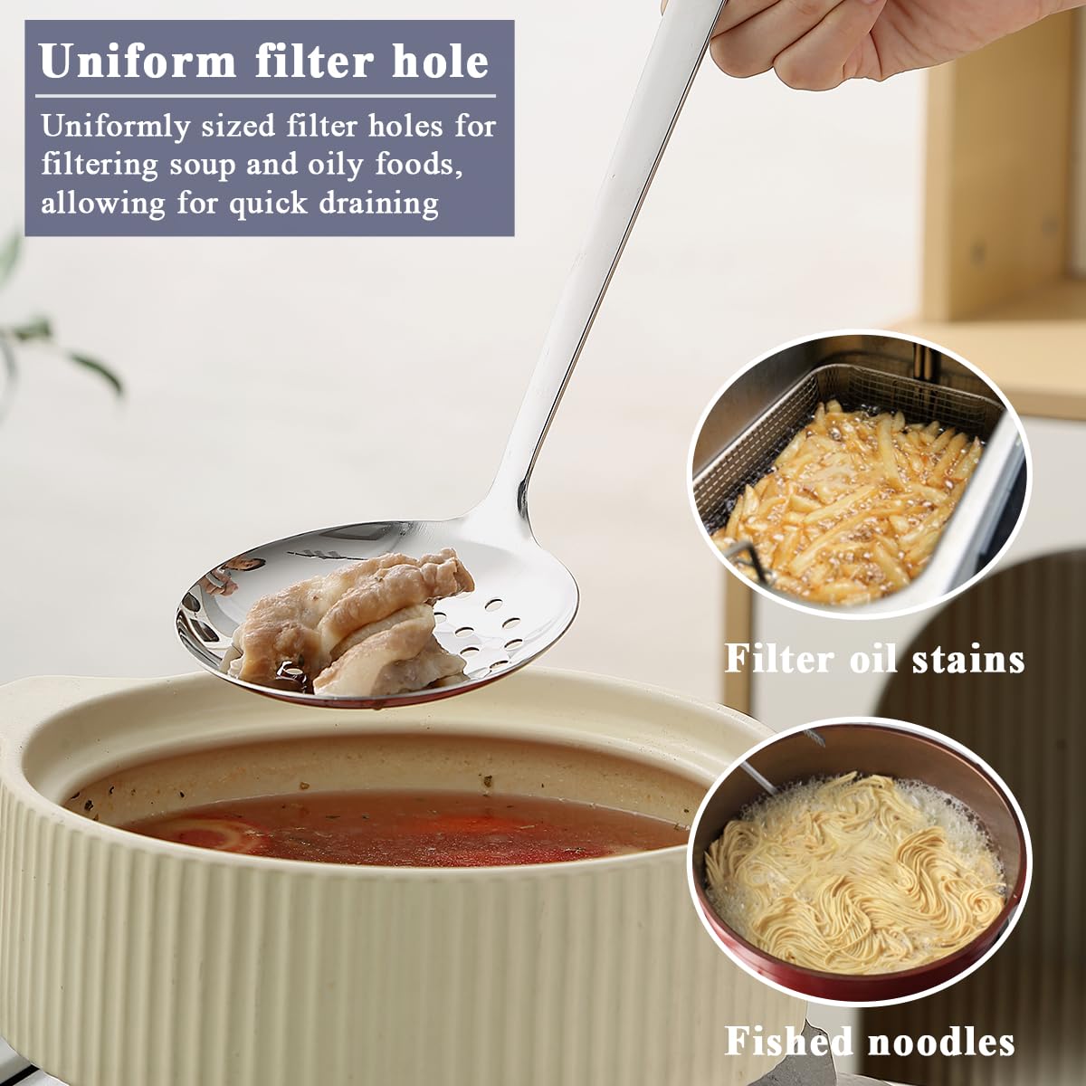 Evanda Juego de utensilios de cocina 6 piezas, acero inoxidable juego de espátulas para herramientas de cocina de alta resistencia, accesorios de cocina esenciales para el hogar