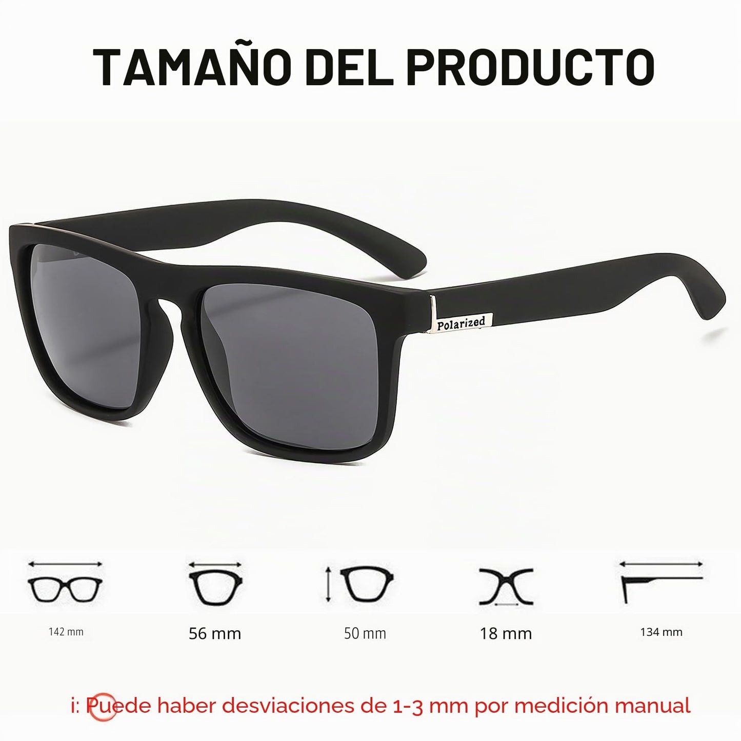Teouuas 2 Piezas Gafas de Sol, Polarizadas Hombre Mujer (Negro, Azul)