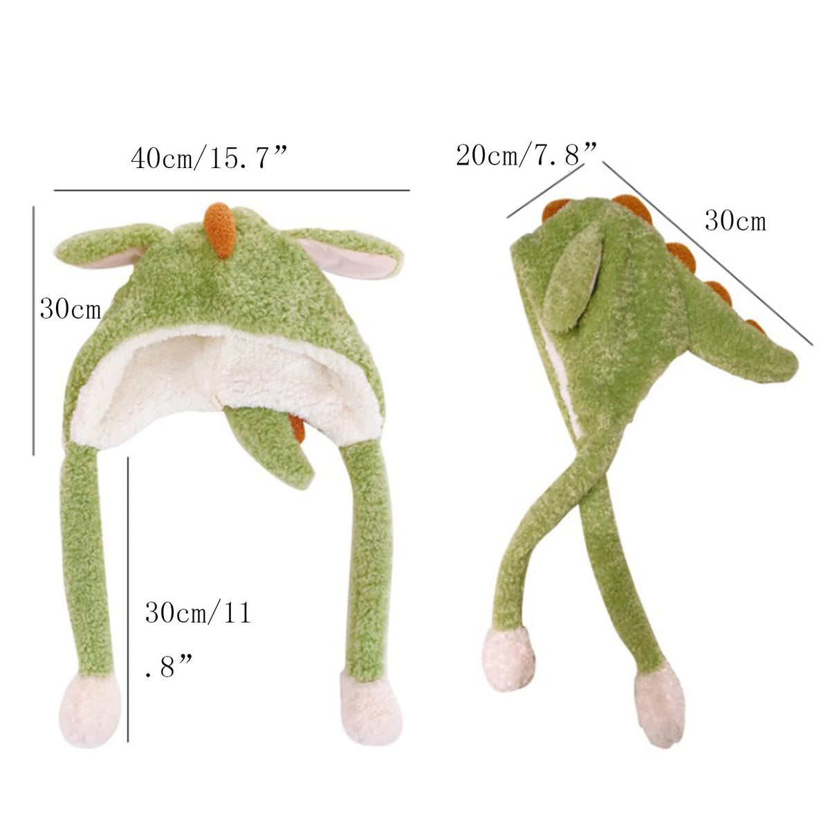 Gorro que se mueve la oreja con orejas móviles de felpa saltando batiendo una gorra divertida para las mujeres chica vestir cosplay fiesta de navidad sombrero de vacaciones Hombre (Green, One Size)