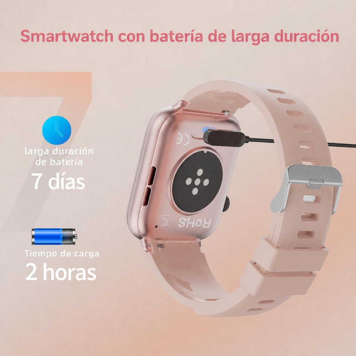 Reloj Inteligente Mujer, 1,91" HD, 100+ esferas, Llamadas Bluetooth, IP68