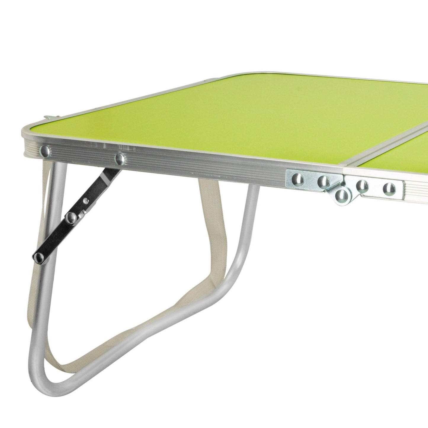 AKTIVE Mesa playa plegable, Mesa baja playa, 60x40x25 cm, color verde, estructura de metal, tablero de madera, mesa plegable camping pequeña, cierre de seguridad (52811)