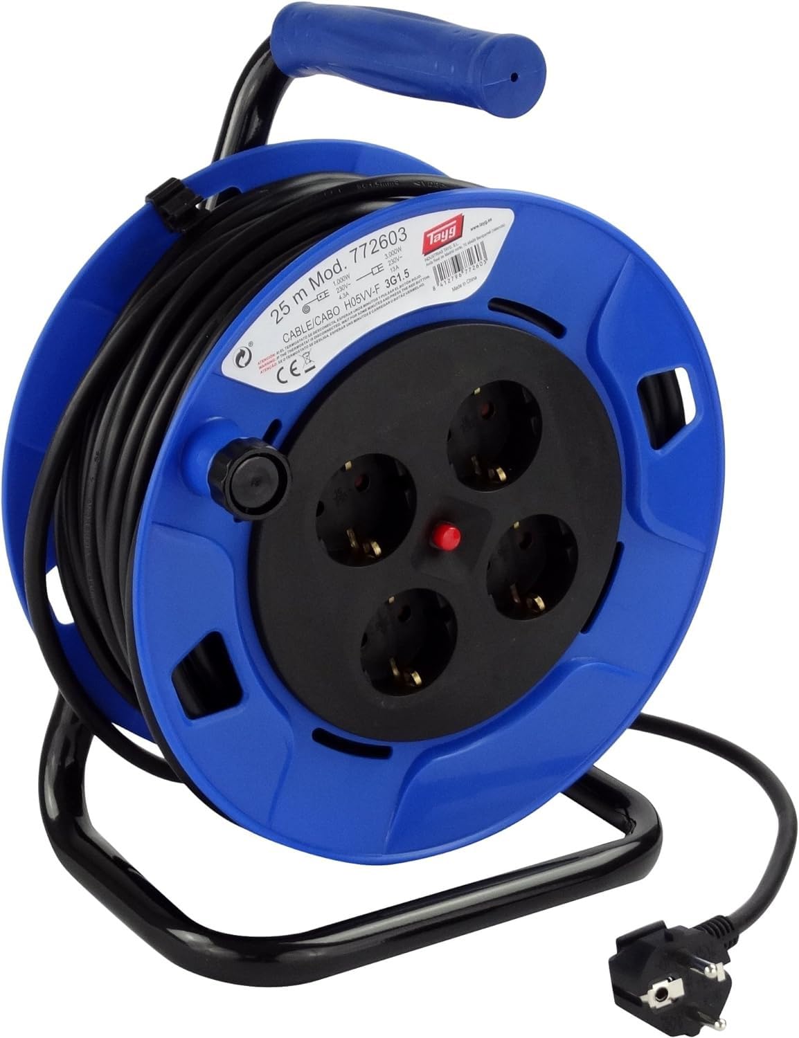 Tayg- Extensible Eléctrico, Azul y Negro, 25 m