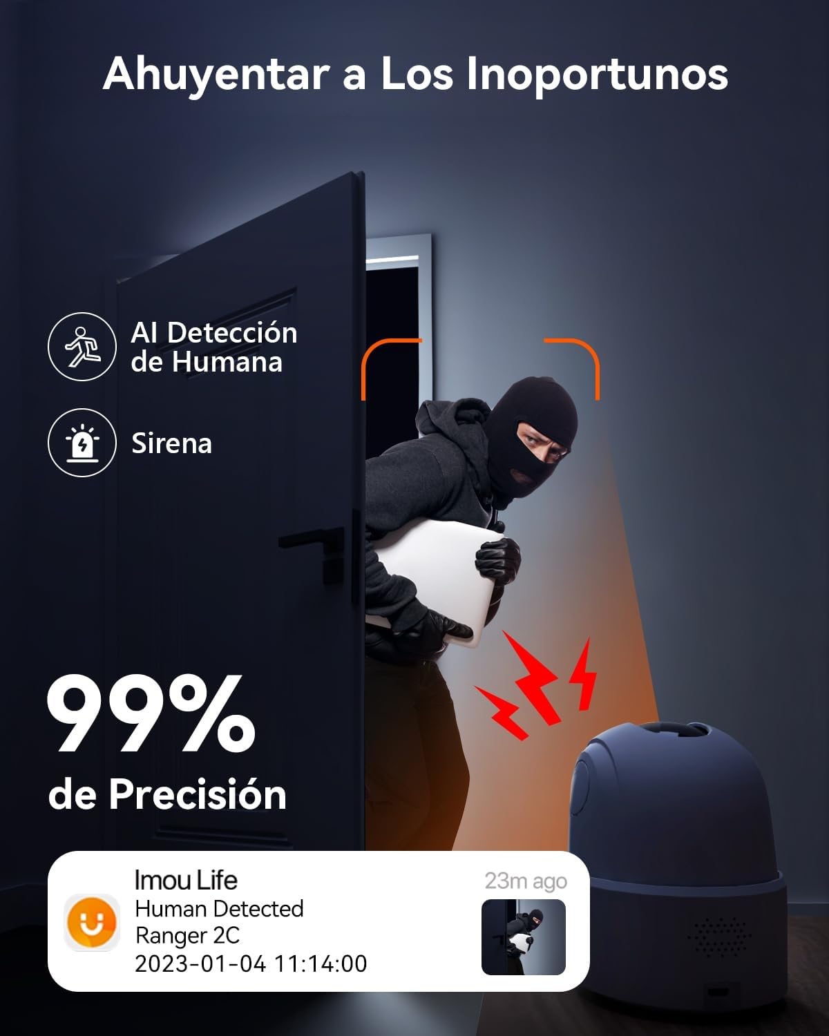 Imou Cámara IP WiFi Interior 2K/3MP Cámara de Vigilancia WiFi Interior 360°