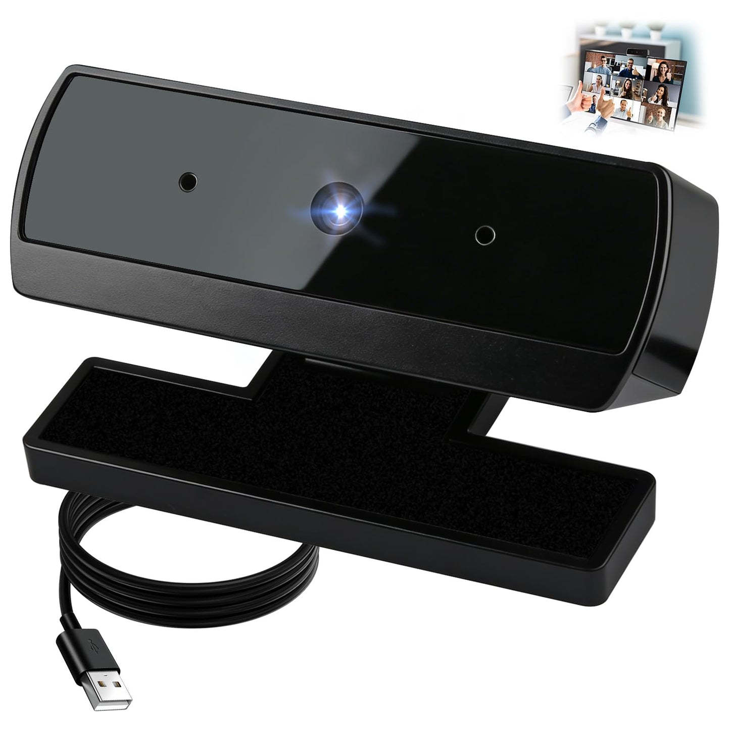 Webcam Full HD 1080P 30FPS con Microfono USB Plug Play Enfoque Automático
