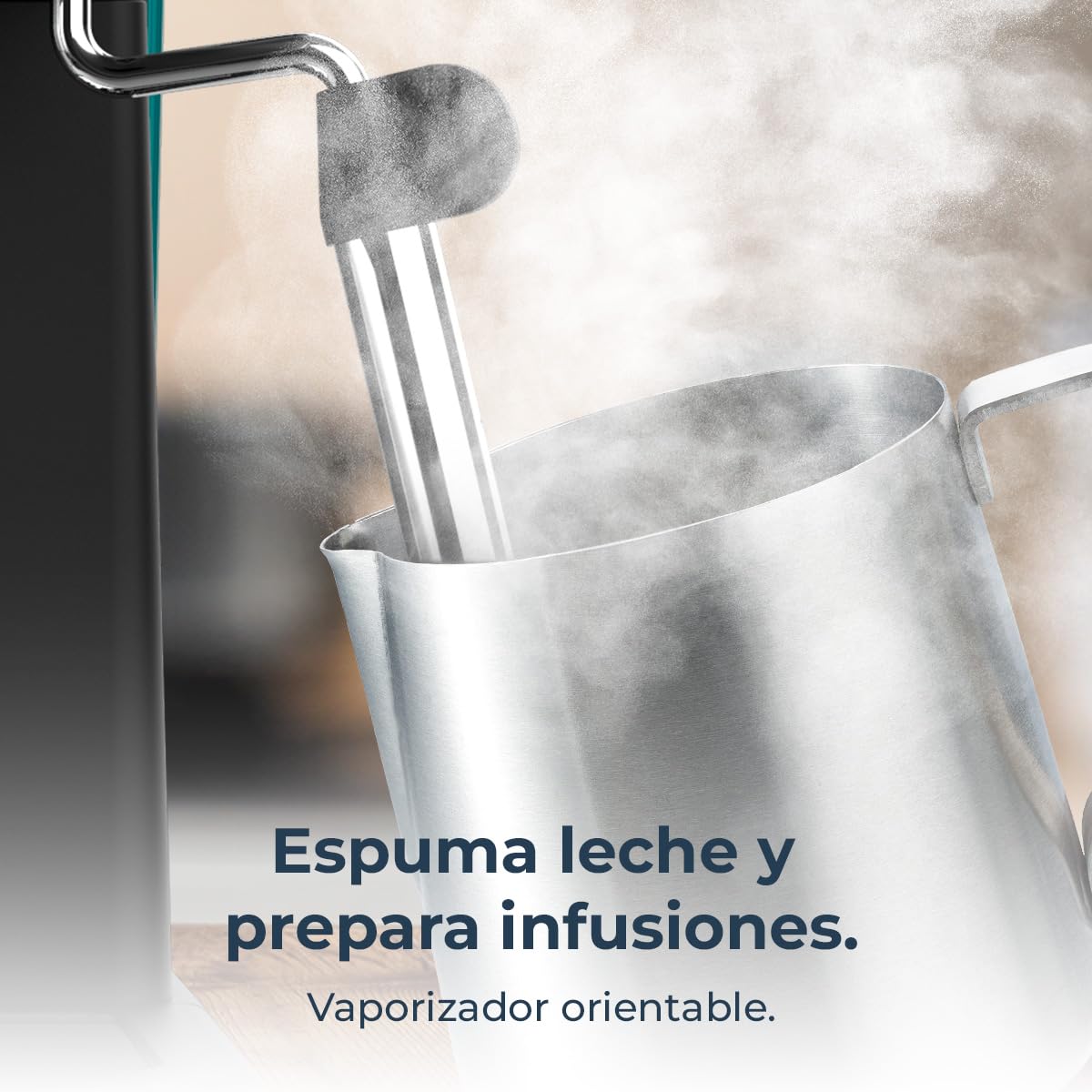 Cecotec Cafetera Express Power Espresso Touch ColdBrew. 1350W, Café en Frío, Espresso y Cappuccino, 20 Bares de Presión, Vaporizador Orientable, Táctil, Depósito de Agua 1,5L y de Leche 550ml