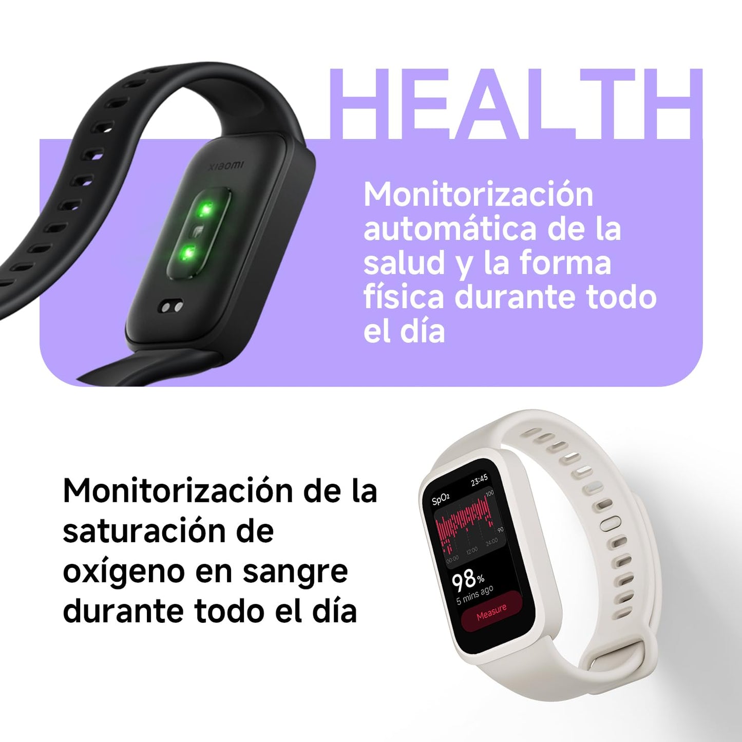XIAOMI Smart Band 9 Active - Pulsera de Actividad, autonomía de hasta 18 días, Pantalla TFT de 1,47" con tasa de refresco de 60 Hz, 5ATM, App Mi Fitness, Negro (Versión ES)