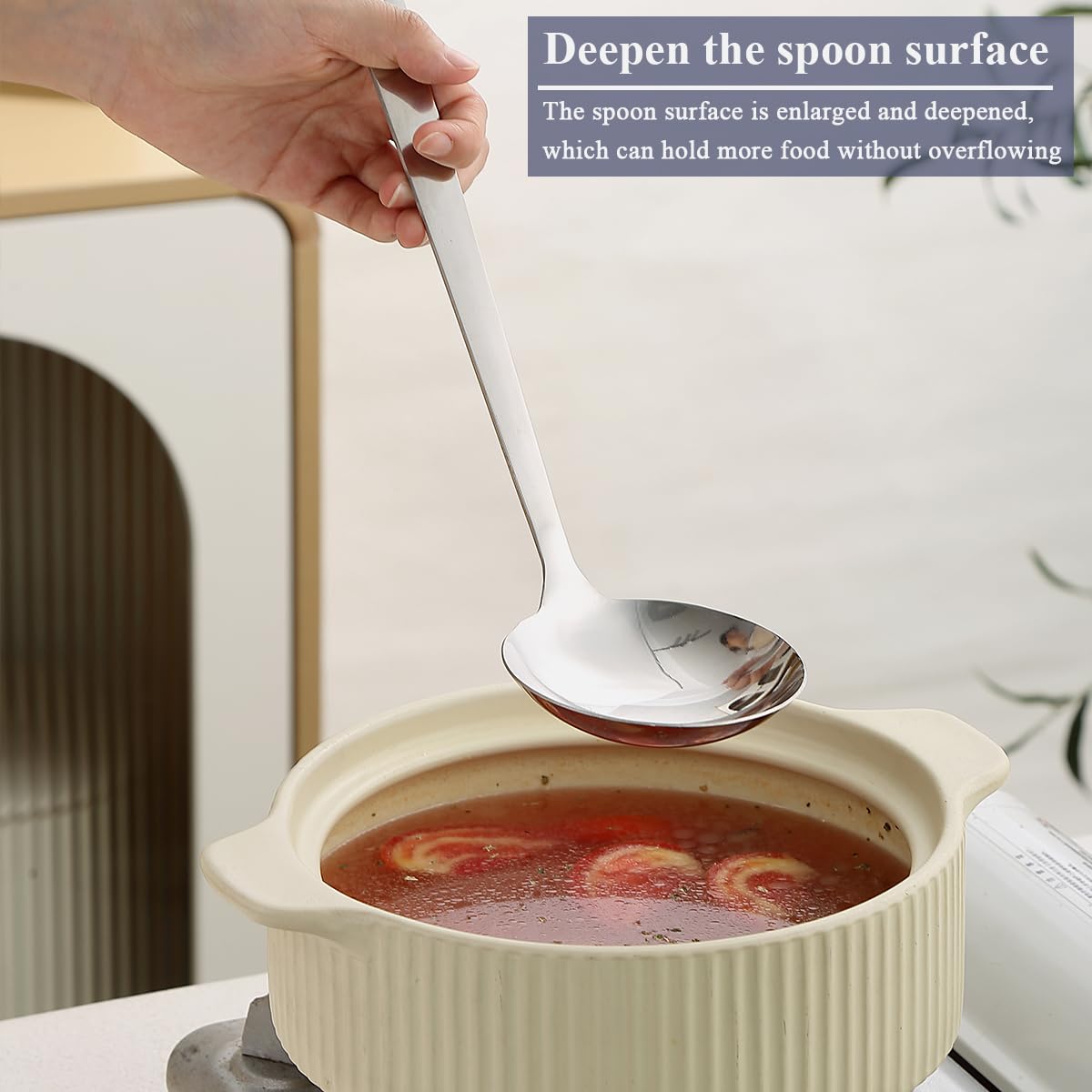 Evanda Juego de utensilios de cocina 6 piezas, acero inoxidable juego de espátulas para herramientas de cocina de alta resistencia, accesorios de cocina esenciales para el hogar