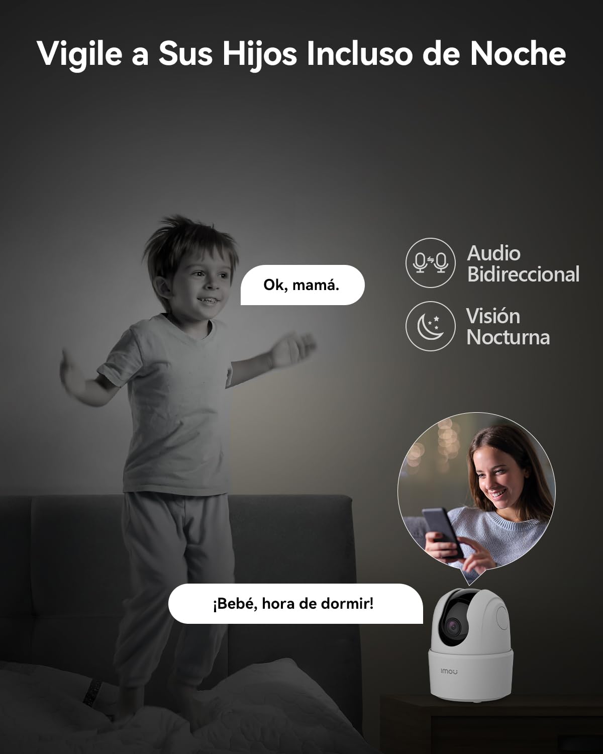 Imou Cámara IP WiFi Interior 2K/3MP Cámara de Vigilancia WiFi Interior 360°