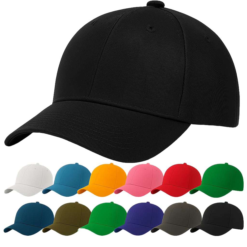 4sold Gorra Hombre 100% Algodón – Ajustable, Ligera, Transpirable Verano, Deporte y Uso Diario – Estilo Clásico sin Logo, Cómoda y Adecuada para Exterior