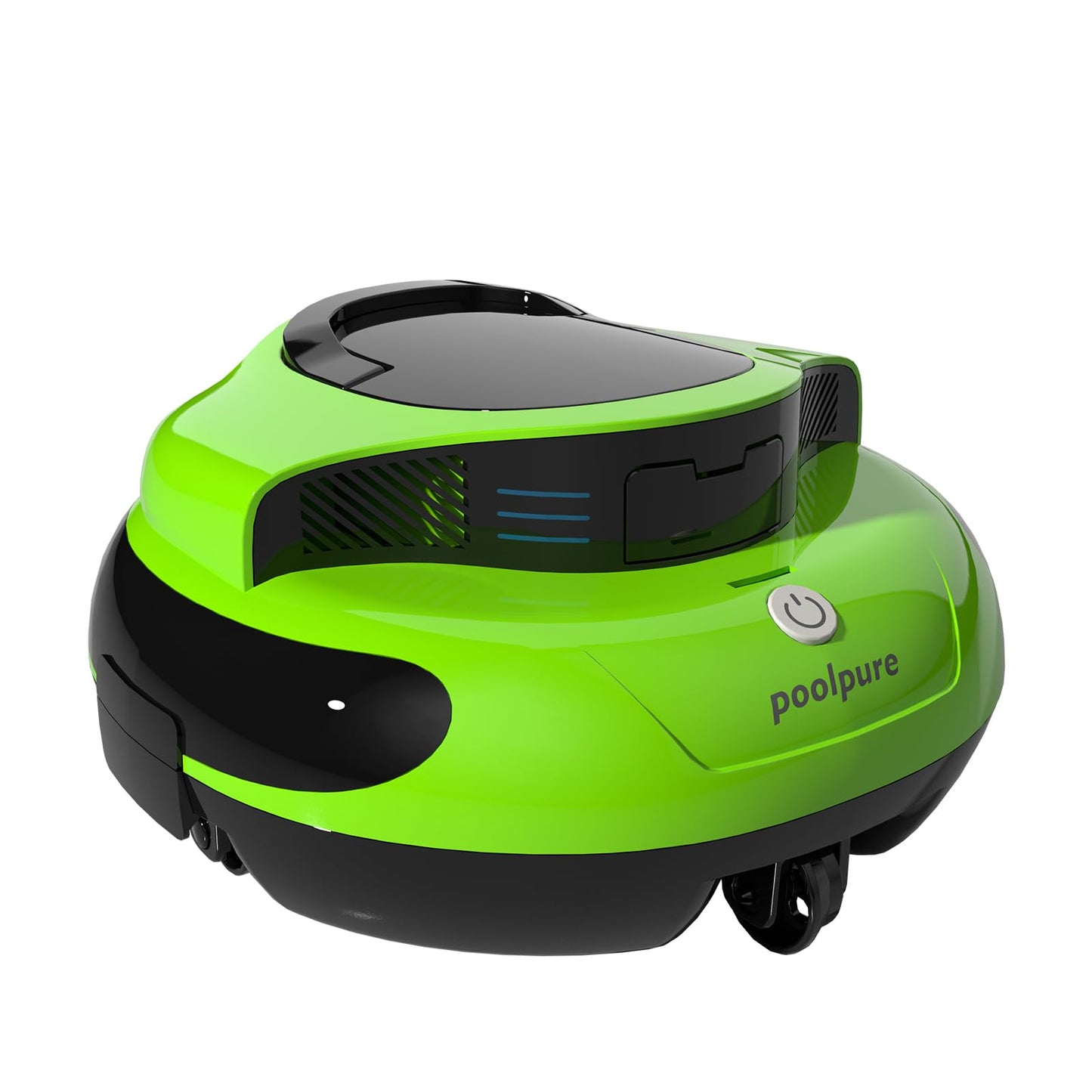 POOLPURE Robot de piscina, 100 minutos de tiempo de limpieza, 90㎡, motor doble, robot de piscina inalámbrico, indicadores LED, función de autoservicio, IPX8 impermeable, para piscinas planas