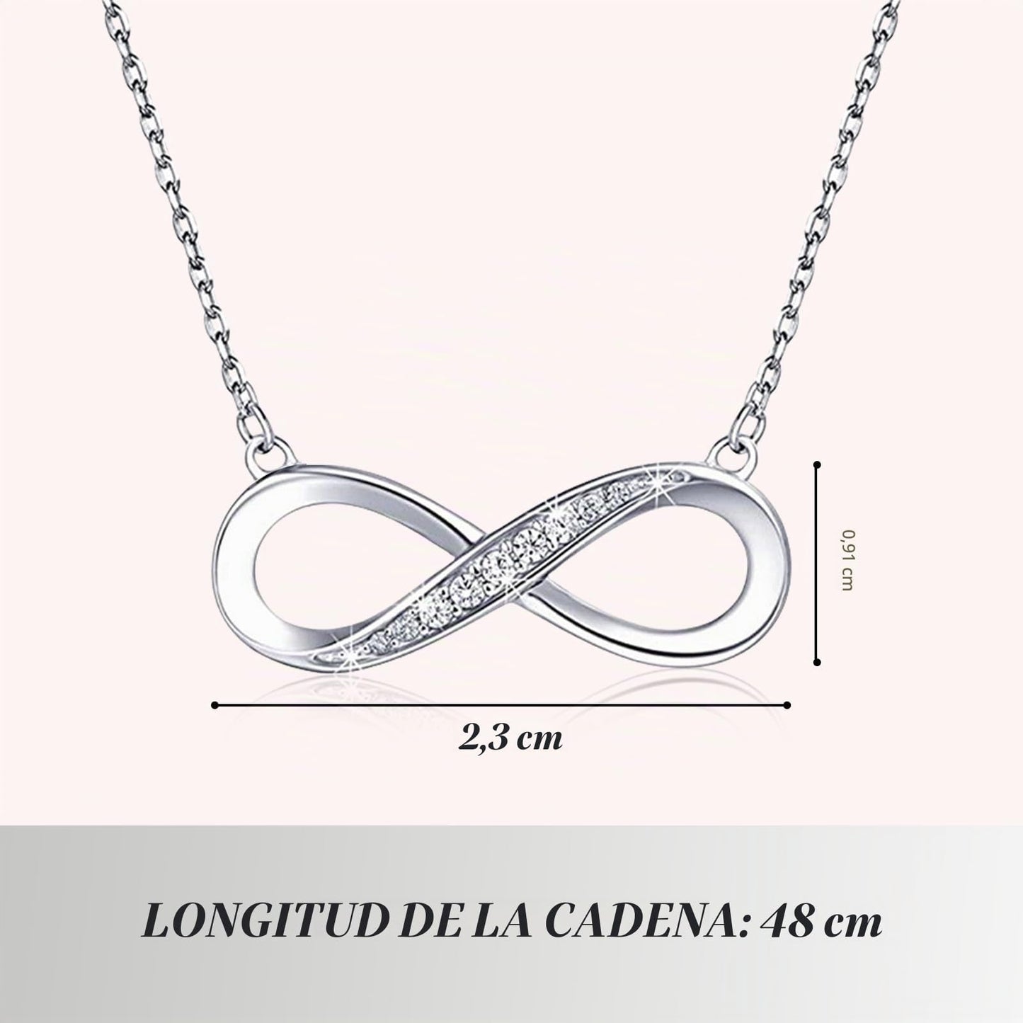 Aucuu Collar Mujer, Collar con Símbolo de Infinito Clásico, Acero Inoxidable, Regalo para Día de La Madre/Cumpleaños