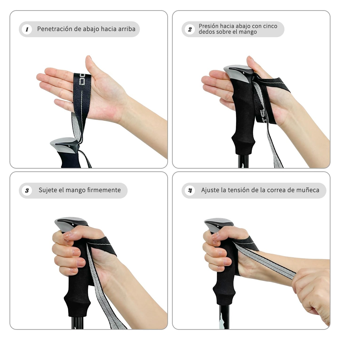 DOBESTS Bastones de Senderismo Plegables, Aluminio, 110-130 cm