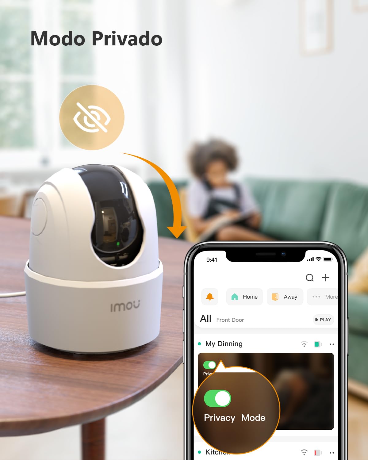 Imou 4MP Cámara Vigilancia WiFi Interior para Mascotas,360° Cámara IP WiFi con Detección de Humano, Visión Nocturna, Audio Bidireccional, Control Remoto, Modo Privacidad,Compatible con Alexa
