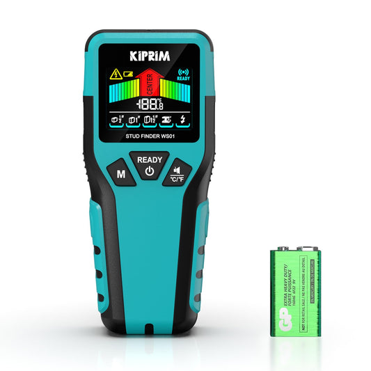 KIPRIM Detector De Pared 5 En 1, Metales Vigas Madera Y Cables AC IP54 LCD