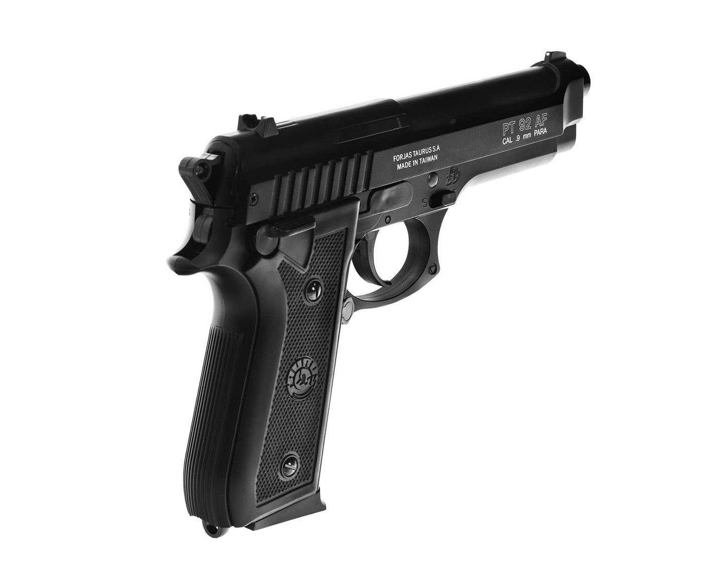 Pistola Airsoft- Cybergun Negro PT92-Modelo Resorte -Color: Negro-Culata de Metal-Potencia 0,5 Joule