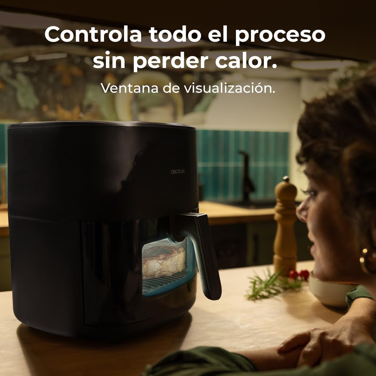 Cecotec Freidora de Aire 6,5 L Cecofry&Grill Duoheat 6500 Grill