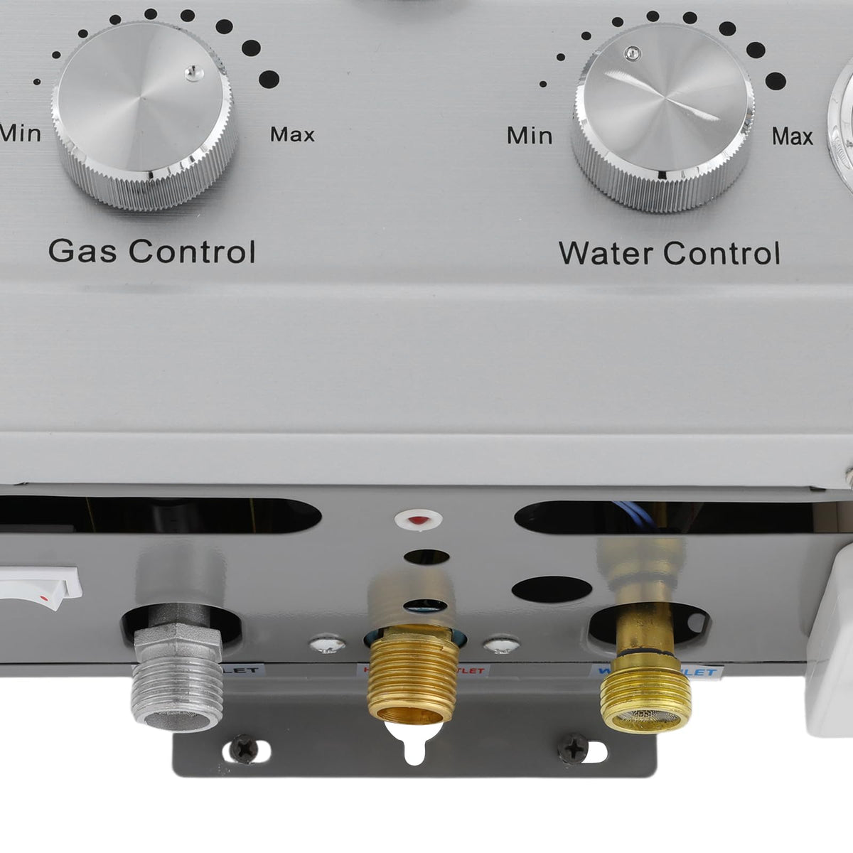 Calentador de agua instantáneo GPL, 16 kW, capacidad 8 l, agua caliente instantánea con alcachofa de ducha y tubo, calentador de agua móvil a gas, para camping, caravana y jardín, alta eficiencia (≥