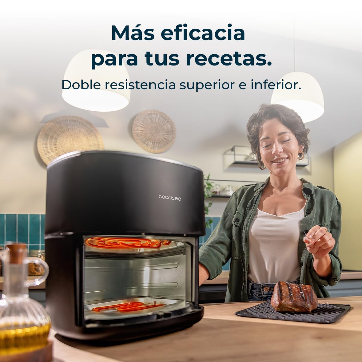 Cecotec Freidora de Aire 6,5 L Cecofry&Grill Duoheat 6500 Grill
