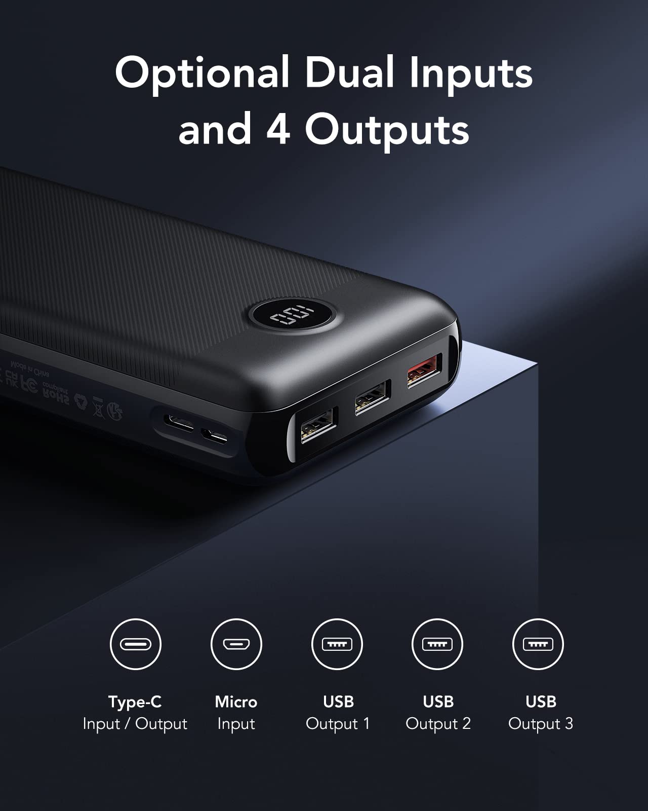 VEGER Batería Externa Carga Rápida 30000mAh, Power Bank 20W