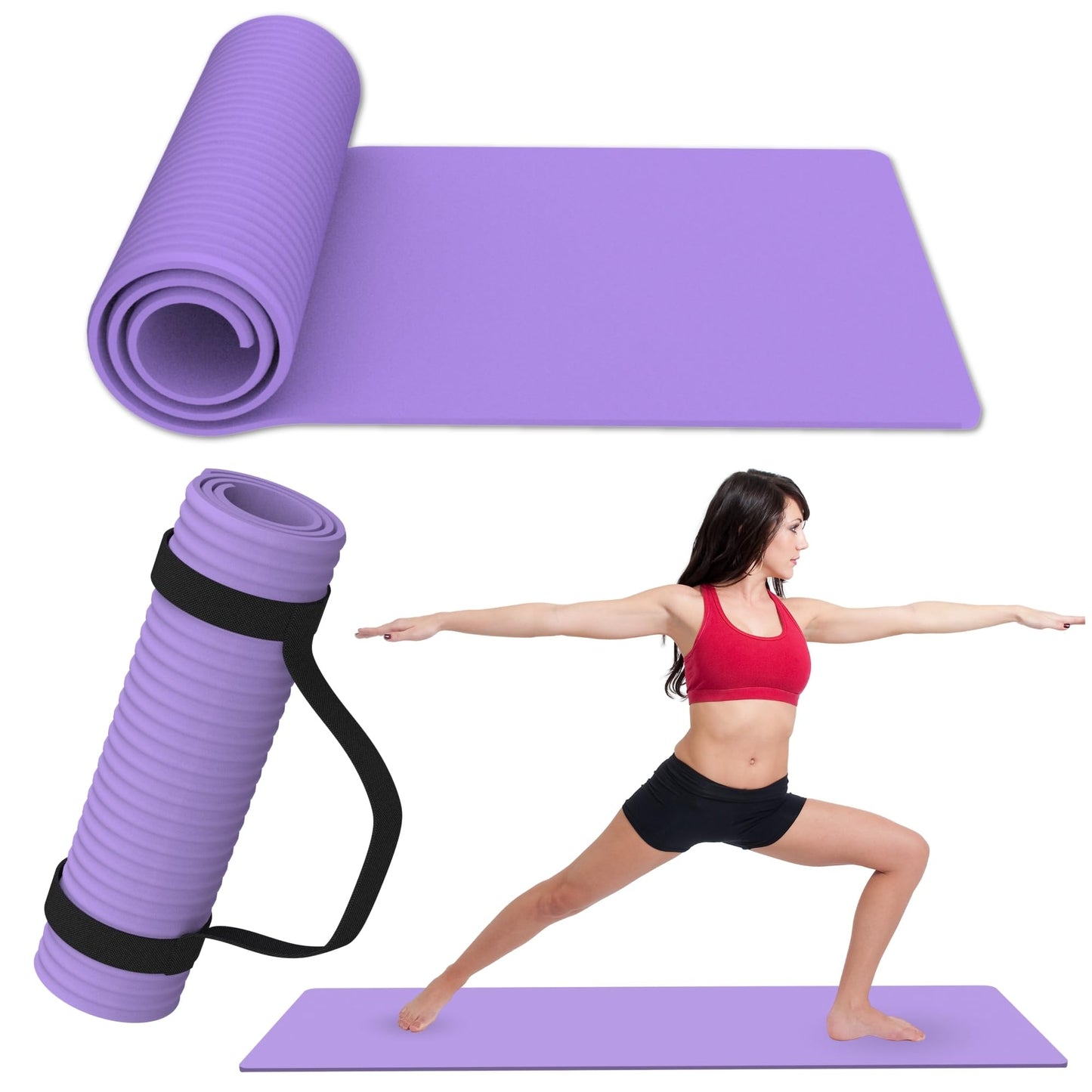 POPYS® Esterilla Yoga Antideslizante con Correa de Transporte | Esterilla Yoga y Pilates ligera | Perfecto para Actividad diaria