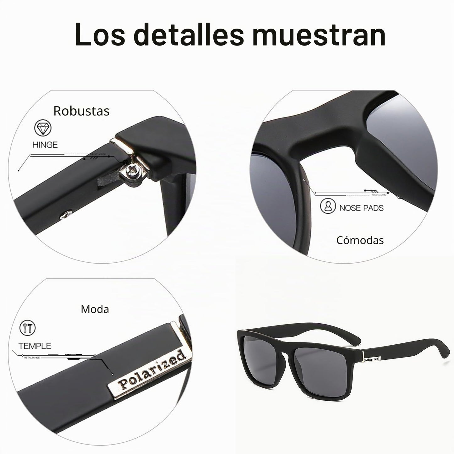 Teouuas 2 Piezas Gafas de Sol, Polarizadas Hombre Mujer (Negro, Azul)