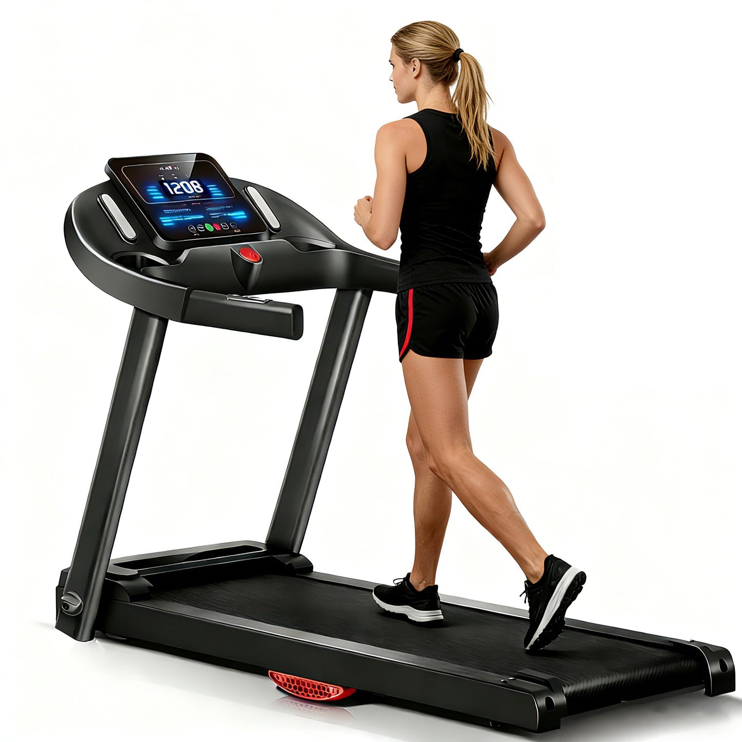Mengmiao - Cinta de correr plegable con inclinación al 15%, motor sin escobillas de 3,0 HP ultra silencioso <45 dB, plataforma de 7 capas + 10 amortiguadores, 12 programas inteligentes + 3 modos