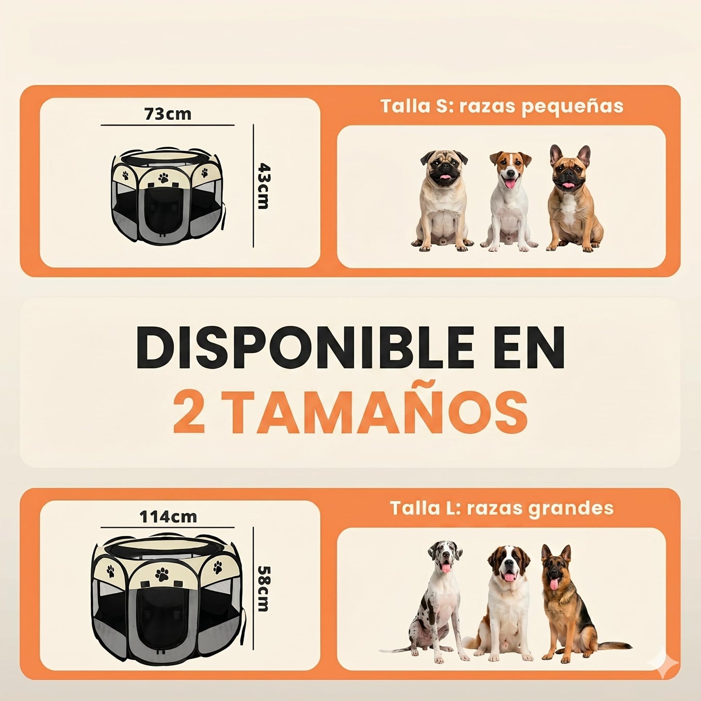 JUPPLIES Parque para Perros Plegable 73x73x43 cm – Corralito Portátil de Tela Oxford Impermeable para Mascotas Pequeñas - Ideal para Viajes, Juegos o Descanso en Casa y Exterior – Gris
