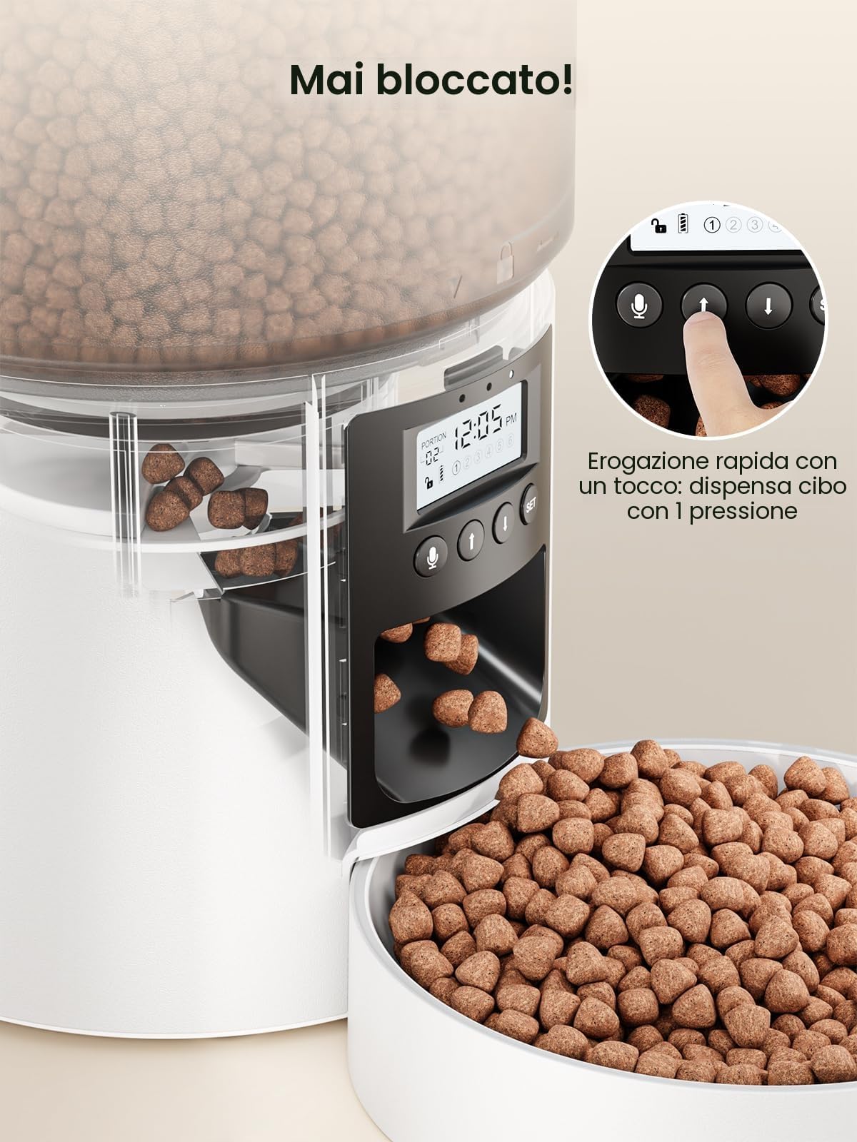 Anykuu Comedero Automático para Gatos 4L, 1-6 Comidas al Día