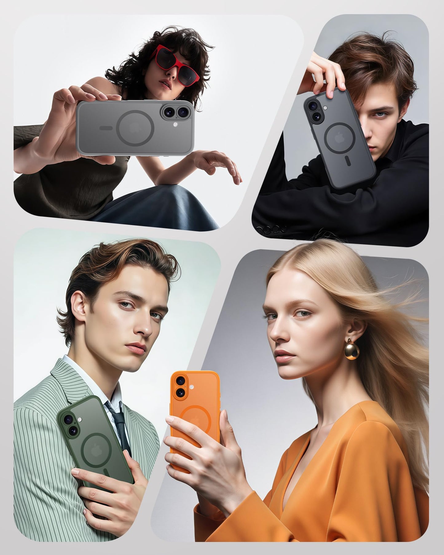 TOCOL Funda para iPhone 17, Protección Lente Cámara, Imanes Integrado, Compatible con Magsafe, Protección contra Caídas, Translúcida Mate Trasera, Titanio Negro