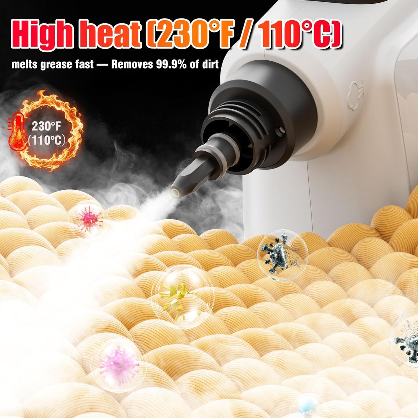 Vaporeta Limpieza Hogar, 3.2bar 400ml Limpiador a Vapor Vaporeta de Mano Steam Cleaner PortáTil Para Casa, Coche, Cortinas, Baños, Cocinas