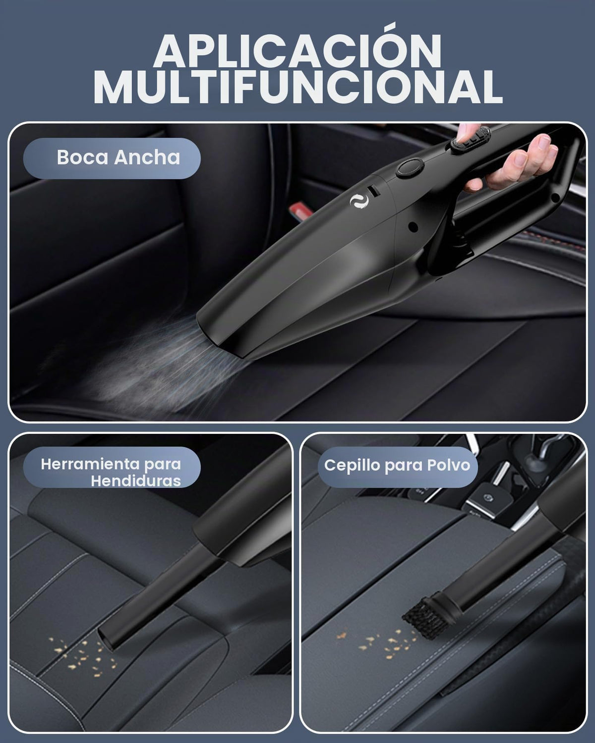 SERVOMASTER Aspirador de Mano, Aspirador Coche Potente sin Cable