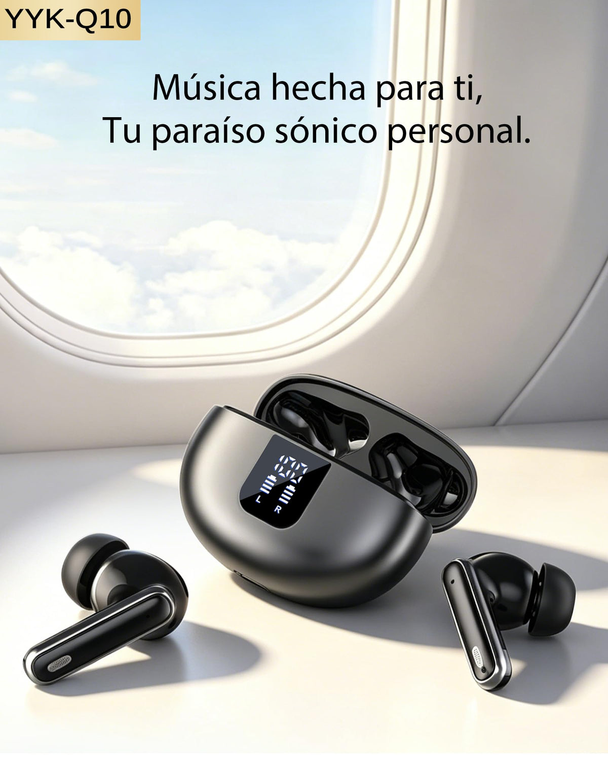 EUQQ Auriculares Inalambricos Bluetooth 6.1, Ajuste Cómodo, 6 mics ENC, 36H