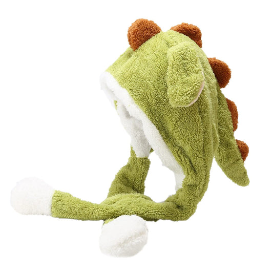 Gorro que se mueve la oreja con orejas móviles de felpa saltando batiendo una gorra divertida para las mujeres chica vestir cosplay fiesta de navidad sombrero de vacaciones Hombre (Green, One Size)