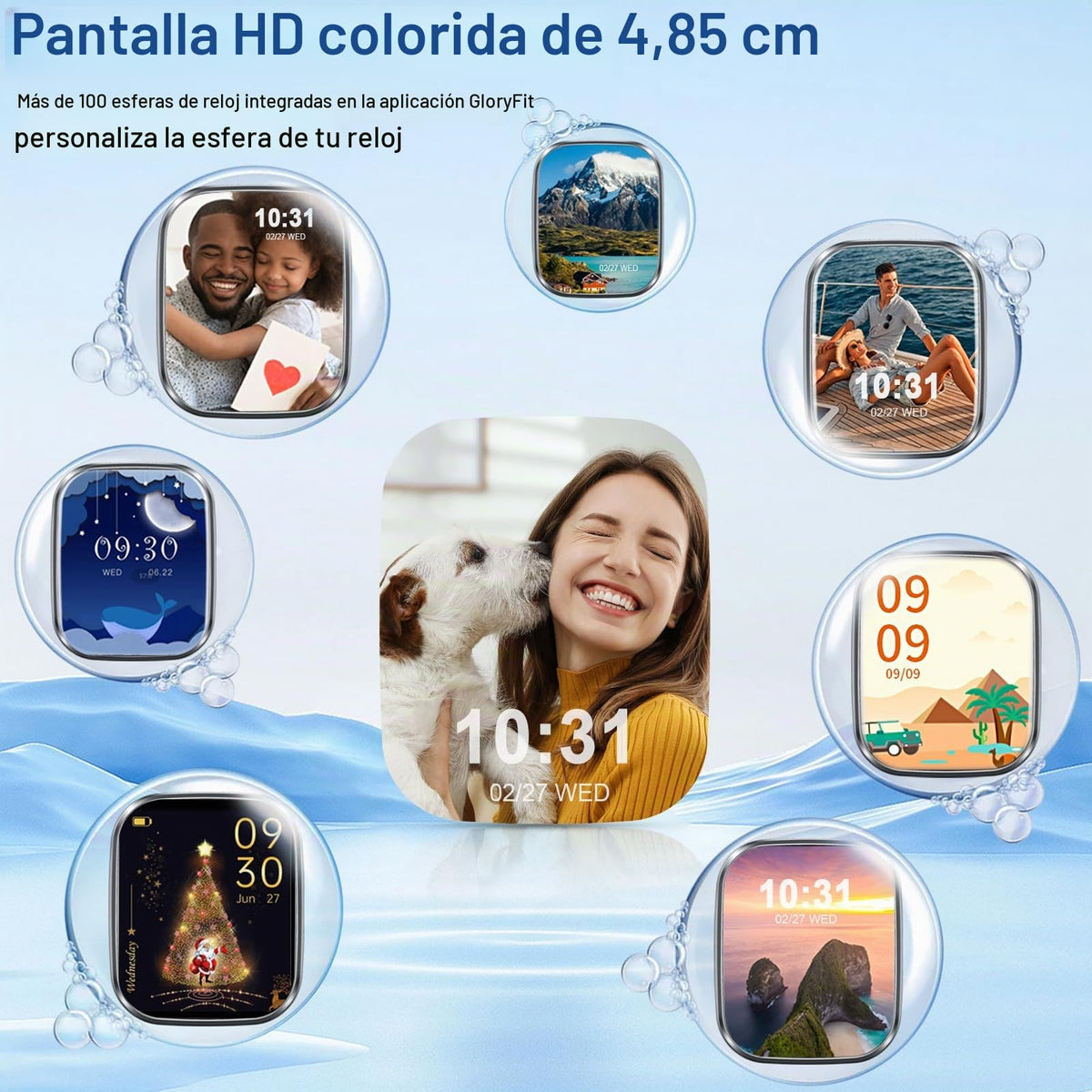 Reloj Inteligente Hombre Mujer, 1.96" Smartwatch con Llamadas Bluetooth y Whatsapp Notificación, IP68 Pulsera Actividad con 100+ Modos Deportivos, Pulsómetro, Monitor de Sueño para Android iOS