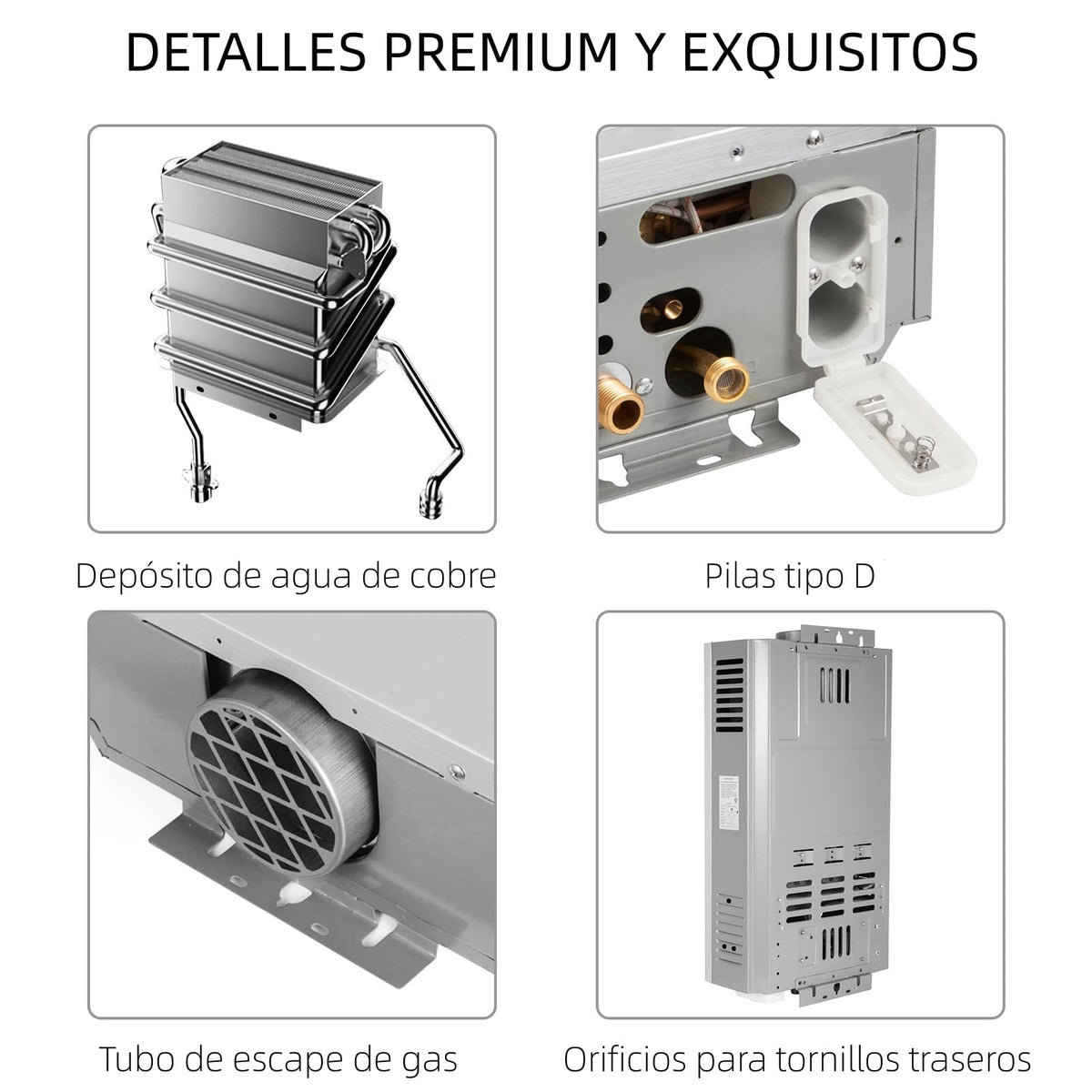 16L 32KW Calentador de Agua de Gas GLP Butano y Propano Calentador de Agua Calentador de Agua LPG Instantáneo Portátil,Modos de Invierno y Verano,para Ducha Al Aire Libre,Baño,Camping
